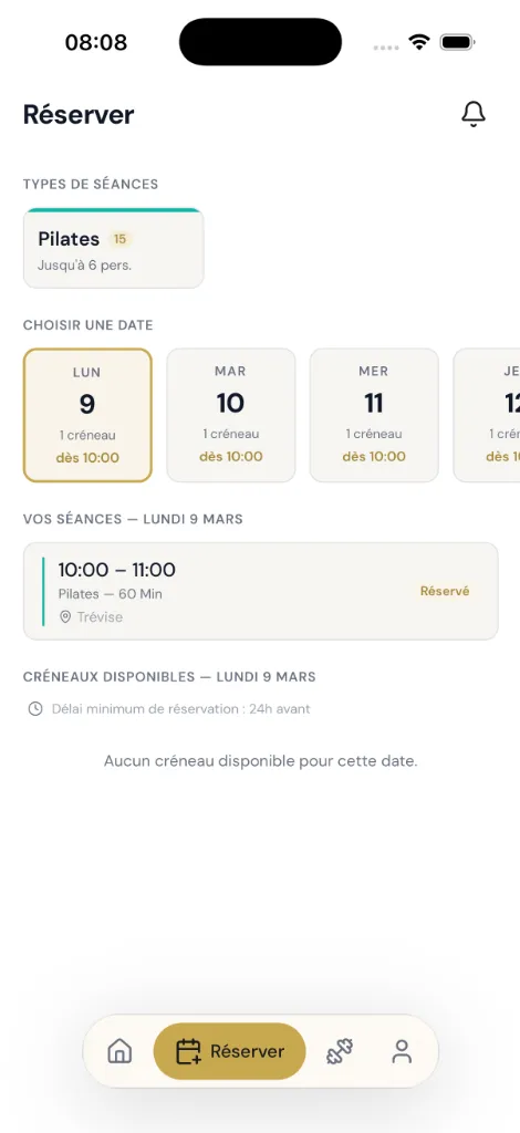 Aperçu réservation